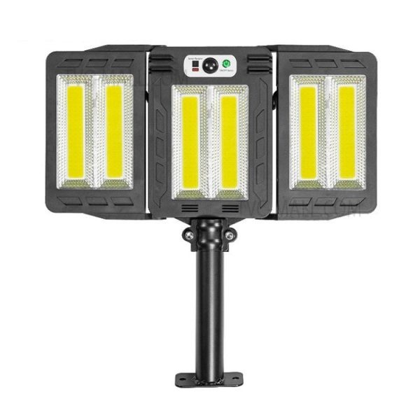 Napelemes tripla LED reflektor mozgásérzékelővel, távirányítóval - W785-786 (BBV)