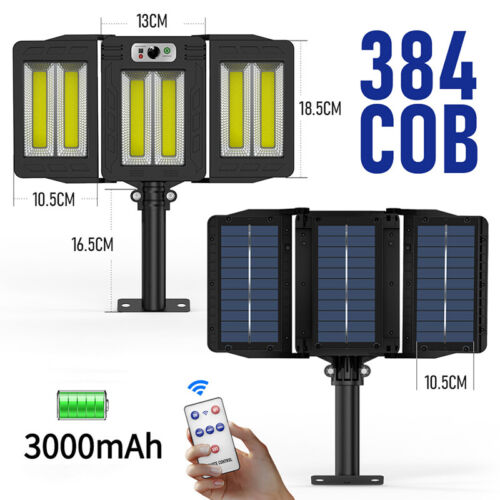 Napelemes tripla LED reflektor mozgásérzékelővel, távirányítóval - W785-786 (BBV)