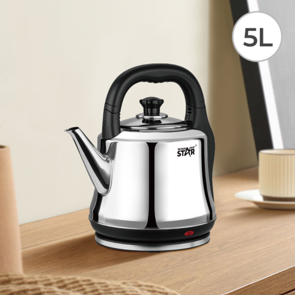 Winning Star 5L rozsdamentes acél elektromos vízforraló – 1800W nagy teljesítményű teáskanna forró italokhoz ST-6021 (THM)