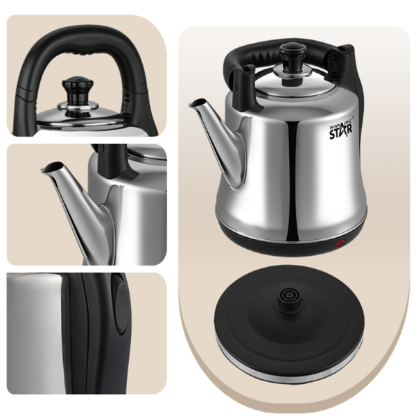 Winning Star 5L rozsdamentes acél elektromos vízforraló – 1800W nagy teljesítményű teáskanna forró italokhoz ST-6021 (THM)