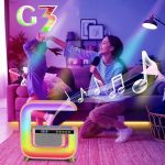XM-G3 3 az 1 ben bluetooth hangszóró- RGB hangulatvilágítás és Qi - telefontöltő állomás egyben (BBV)