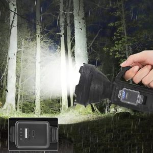 XXL_napenergiás_kézi_lámpa_20W_1200_lumen_fényerő,_20000mAh_akkumulátor,_hideg_fehér_LED_&_COB_technológia