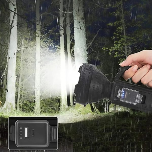XXL napenergiás kézi lámpa 20W – 1200 lumen fényerő, 20000mAh akkumulátor, hideg fehér LED & COB technológia-YD899 (BBL)