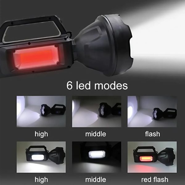 XXL napenergiás kézi lámpa 20W – 1200 lumen fényerő, 20000mAh akkumulátor, hideg fehér LED & COB technológia-YD899 (BBL)