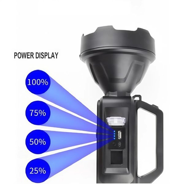 XXL napenergiás kézi lámpa 20W – 1200 lumen fényerő, 20000mAh akkumulátor, hideg fehér LED & COB technológia-YD899 (BBL)