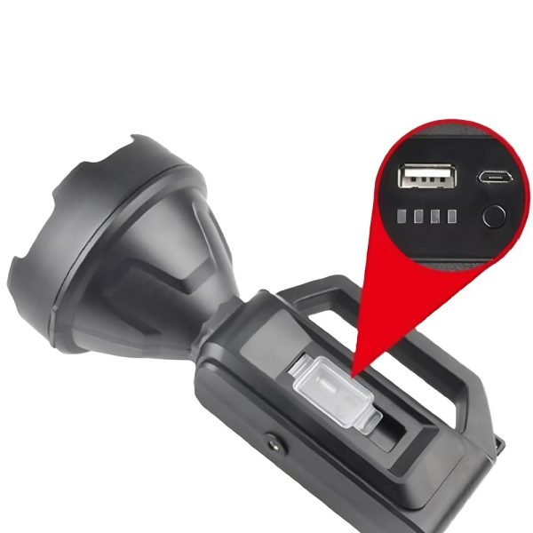 XXL napenergiás kézi lámpa 20W – 1200 lumen fényerő, 20000mAh akkumulátor, hideg fehér LED & COB technológia-YD899 (BBL)