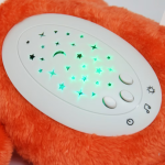 Zenélő és világító plüss róka – megnyugtató alvótárs gyerekeknek, pihentető éjszakákhoz (BBJ)