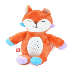 Zenélő és világító plüss róka – megnyugtató alvótárs gyerekeknek, pihentető éjszakákhoz (BBJ)