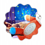 Zenélő és világító plüss róka – megnyugtató alvótárs gyerekeknek, pihentető éjszakákhoz (BBJ)