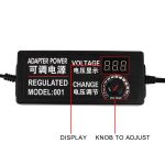 LCD kijelzős hálózati adapter túltöltés elleni védelemmel és feszültség szabályozóval - 100V-240V 50/60Hz (THM)