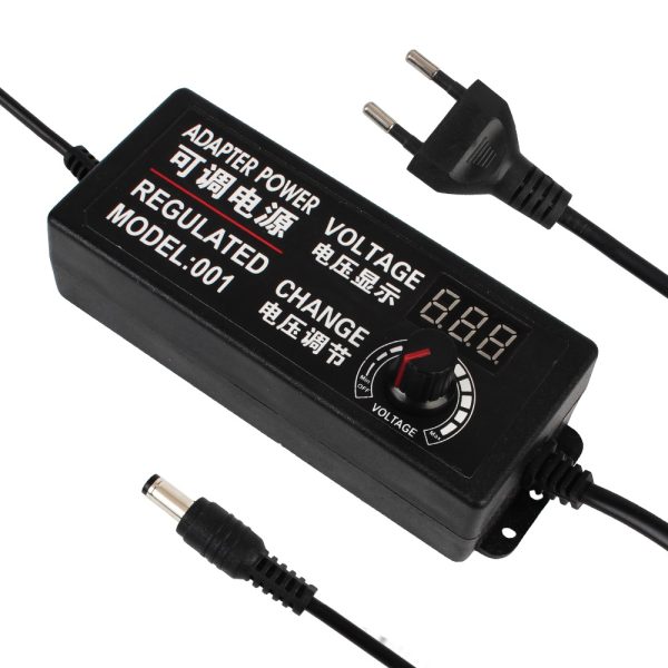 LCD kijelzős hálózati adapter túltöltés elleni védelemmel és feszültség szabályozóval - 100V-240V 50/60Hz (THM)