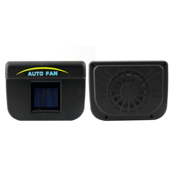 Napelemes, ablakra rögzíthető autó szellőztető ventilátor - fekete (BBV)