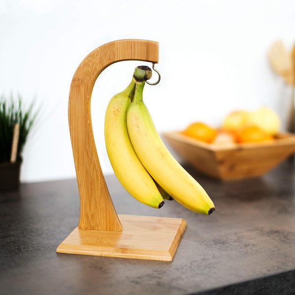 2in1 banán érlelő és frissen tartó kampó bambuszból és fémből - 28,5x16x16 cm (BBKM)