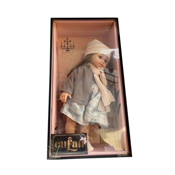 Bella baba - gyönyörű éneklő hajasbaba csinos téli szettben, kötött kiegészítőkkel - 40 cm (BBJ)