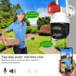 V380 WIFI IP okos biztonsági kamera szirénával, mikrofonnal és hangszóróval - kétirányú kommunikációt tesz lehetővé - Android/IOS kompatibilis (BBV)