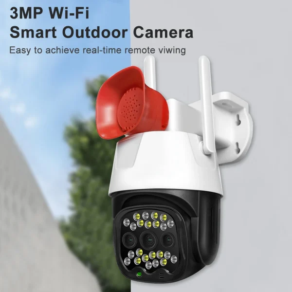 V380 WIFI IP okos biztonsági kamera szirénával, mikrofonnal és hangszóróval - kétirányú kommunikációt tesz lehetővé - Android/IOS kompatibilis (BBV)