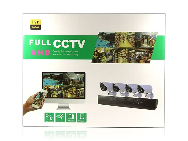 AHD komplett biztonsági kamera rendszer központi egységgel és 4 db Full HD 1080p éjjellátó kamerával  (BBV)