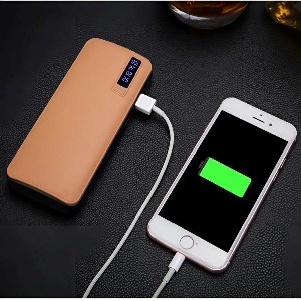 Bőrhatású power bank 20000 mAh – Zseblámpával és extra teljesítménnyel (THM) (BBV)