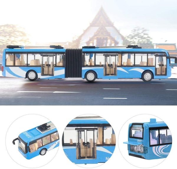 City bus - nagy méretű távirányítós csuklós trolibusz világító fényszórókkal és tölthető akkumulátorral - 36 cm (BBJ)