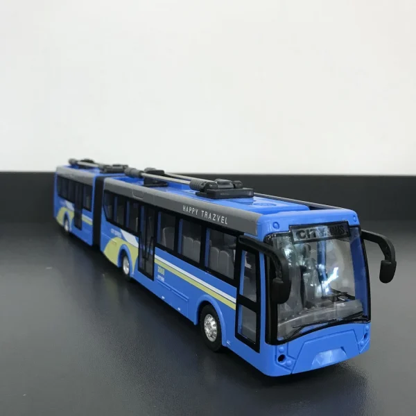 City bus - nagy méretű távirányítós csuklós trolibusz világító fényszórókkal és tölthető akkumulátorral - 36 cm (BBJ)