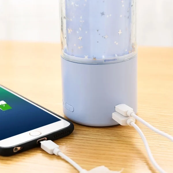 Ultrahangos USB aroma diffúzor csillag mintával - 3in1 aromaterápiás készülék, párásító és nyugtató hatású éjjeli fény (BBJH)