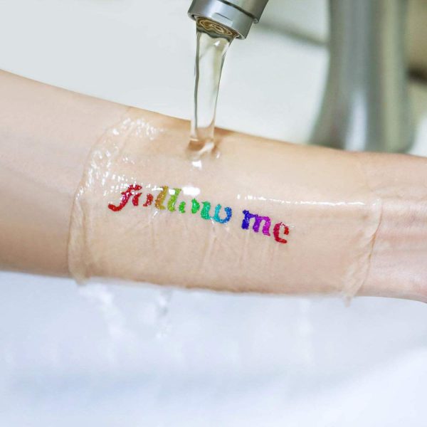 Glitter tattoos kit - 24 db színes csillámporral, rengeteg felragasztható sablonnal, ecsetekkel és ragasztókkal (BBJ)