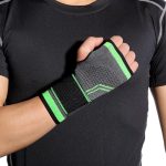 Kompressziós csuklórögzítő állítható pántokkal sportoláshoz és csuklófájdalmak ellen – zöld-fekete (BBM) (BBKM)
