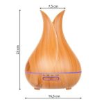 TULIP aromaterápiás diffúzor távirányítóval, LED-es hangulatvilágítással (BBV) (BBD)