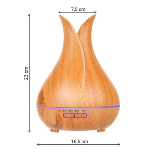TULIP aromaterápiás diffúzor távirányítóval, LED-es hangulatvilágítással (BBV) (BBD)