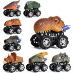 Dinoszaurusz formájú játék terepjáró világító kerékkel (BBJ)