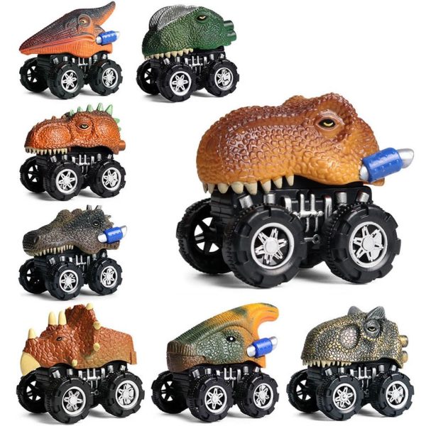 Dinoszaurusz formájú játék terepjáró világító kerékkel (BBJ)