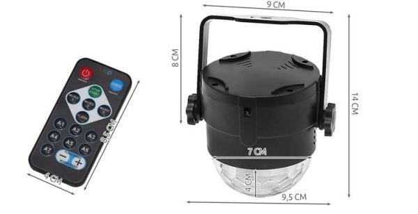 Színes mini LED diszkólámpa távirányítóval (BBL)