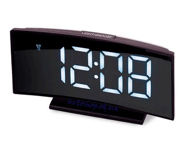 DS-3621L ívelt LED kijelzős digitális ébresztőóra, hőmérő funkcióval (BBV)