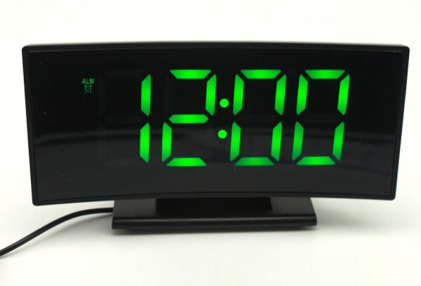 DS-3621L ívelt LED kijelzős digitális ébresztőóra, hőmérő funkcióval (BBV)