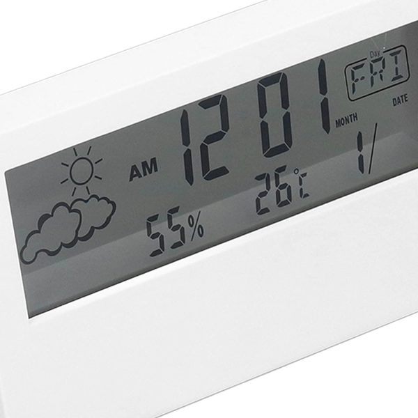 Hangra/tapsra működő LCD kijelzős asztali óra (BBL)