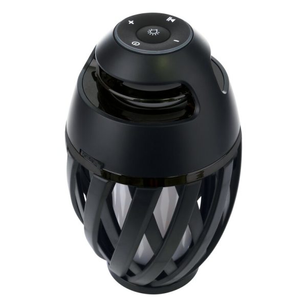 Fáklya alakú Bluetooth hangszóró valósághű láng effekttel - por- és vízálló, akkumulátoros (BBV)