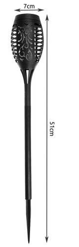 Leszúrható, napelemes, fáklya hatású dekor lámpa melegfehér fénnyel és láng mintával - 51 cm, időjárásálló -1 db (BBV)