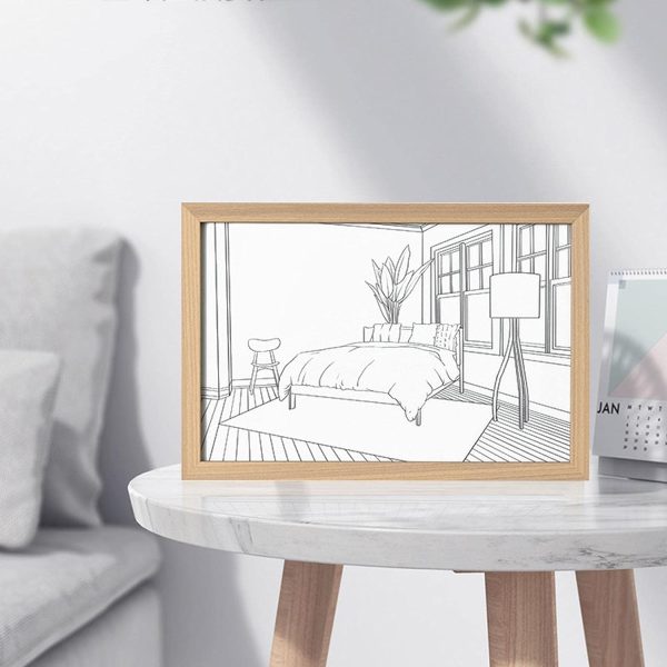 Mesés fényfestmény állítható színhőmérséklettel és fényerővel - képkeretbe épített éjszakai LED világítás - 20x26 cm (BBJ)