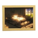 Mesés fényfestmény állítható színhőmérséklettel és fényerővel - képkeretbe épített éjszakai LED világítás - 20x26 cm (BBJ)