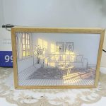 Mesés fényfestmény állítható színhőmérséklettel és fényerővel - képkeretbe épített éjszakai LED világítás - 20x26 cm (BBJ)