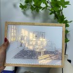 Mesés fényfestmény állítható színhőmérséklettel és fényerővel - képkeretbe épített éjszakai LED világítás - 20x26 cm (BBJ)