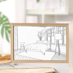 Mesés fényfestmény állítható színhőmérséklettel és fényerővel - képkeretbe épített éjszakai LED világítás - 20x26 cm (BBJ)