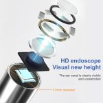Vezeték nélküli endoszkópos fültisztító készülék - WiFi-s otoszkóp cserélhető szilikon fejekkel (THM) (BBD)