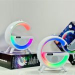 G2388A multifunkciós szórakoztató állomás - Bluetooth hangszóró, vezeték nélküli töltő, RGB LED party fény és éjszakai lámpa (BBV)