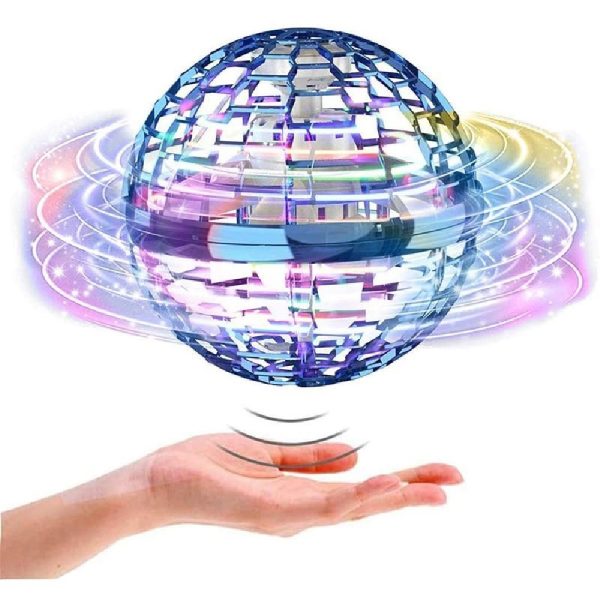 Gyro Ball trükkös LED-es akkumulátoros lebegő labda, USB - 360°-ban forog (BBJ)