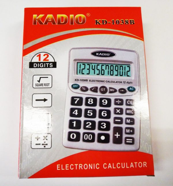 KADIO KD-1038B hagyományos számológép nagy kijelzővel - 12 számjegyes (BBL)