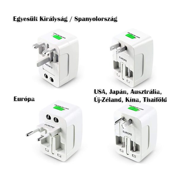 Univerzális hálózati átalakító - a világ minden országában használható utazó adapter, dugvilla (THM)(BBL)