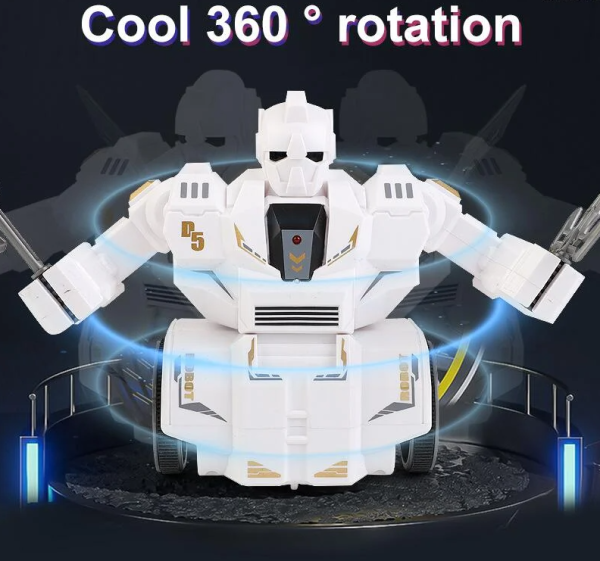 Távirányítós 360°-ban forgó akkumlátoros harci robot (BBJ)