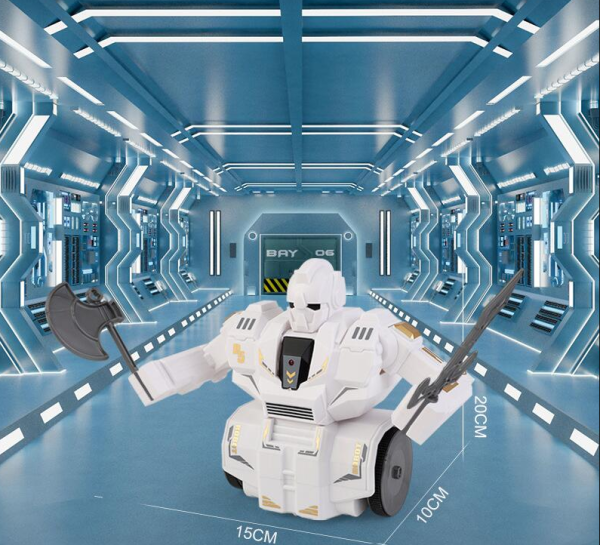Távirányítós 360°-ban forgó akkumlátoros harci robot (BBJ)
