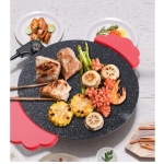 Elektromos asztali grill 800W – tapadásmentes hordozható grill állítható hőfokszabályzóval, 28 cm grillfelület sütéshez (BBM)